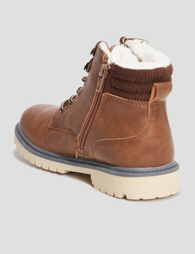 Bottines fourrées marron garçon