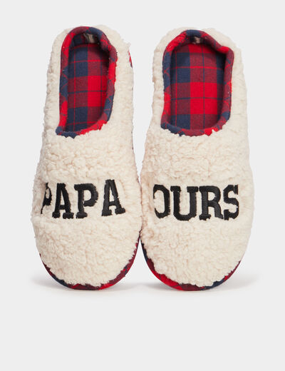 Chaussons mules Noël sable homme
