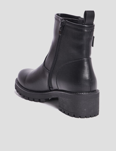 Bottines ranger avec boucles noir femme