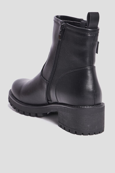 Bottines ranger avec boucles noir femme