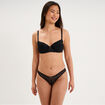 Soutien-gorge corbeille padd&eacute; dentelle noir femme