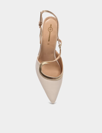 Escarpins &agrave; brides asym&eacute;triques ivoire femme