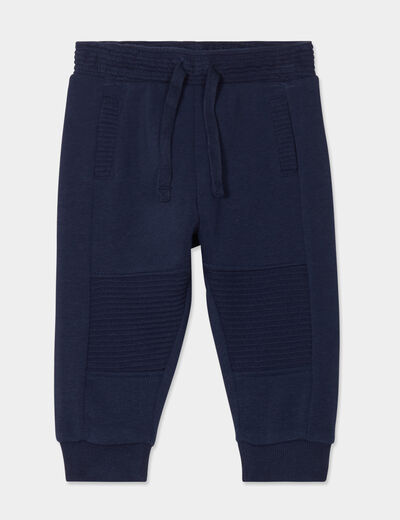 Pantalon de jogging taille élastiquée bleu marine bébé garçon