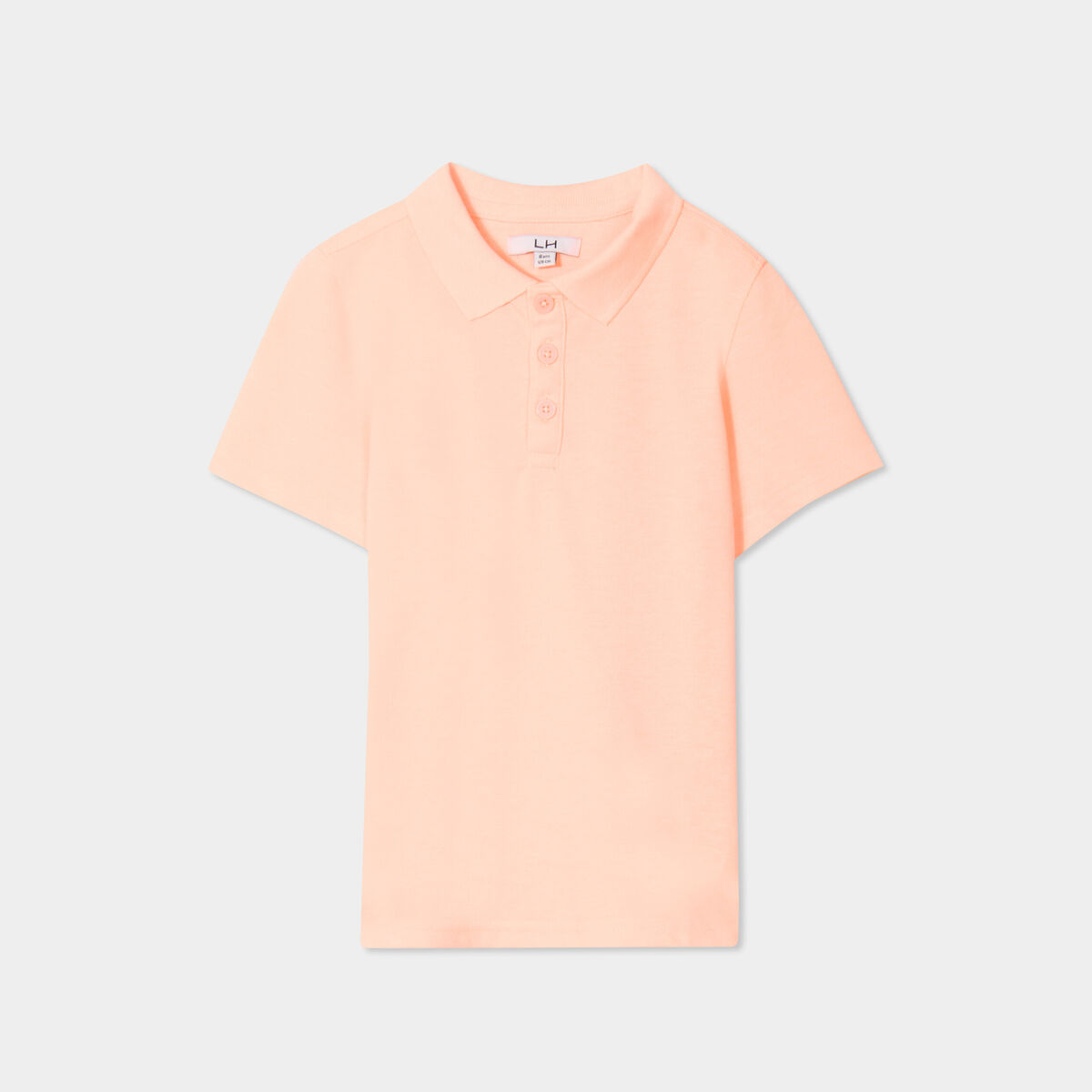 Polo manches courtes &agrave; d&eacute;tail brod&eacute; orange fluo gar&ccedil;on
