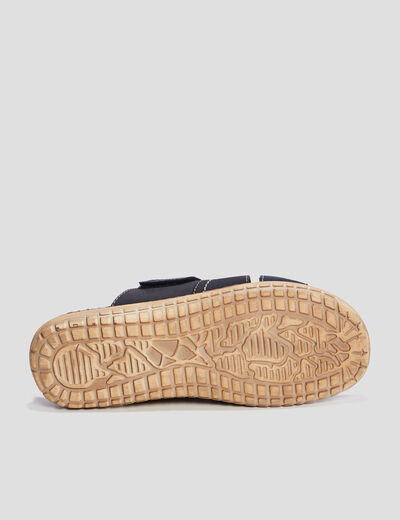 Mules à scratch en cuir bleu marine homme