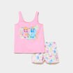 Ensemble pyjama short d&eacute;bardeur coton rose fille