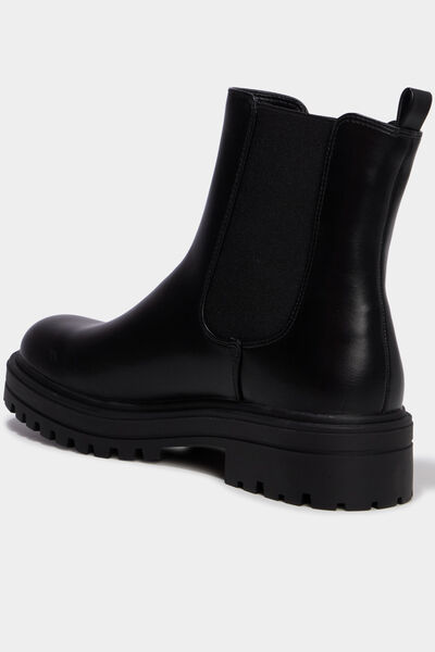 Boots chelsea crant&eacute;es noir femme