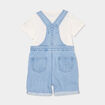 Ensemble 2 pi&egrave;ces salopette jean Creeks denim bleach b&eacute;b&eacute; gar&ccedil;on