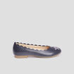 Ballerines en cuir bord festonné Creeks bleu marine fille