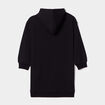 Robe sweat à capuche droite coton noir fille