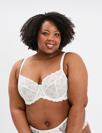 Soutien-gorge emboîtant dentelle blanc femme grande taille
