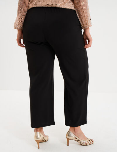 Pantalon large &agrave; pont noir femme grande taille