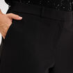Pantalon effet cr&ecirc;pe long coupe large noir femme grande taille