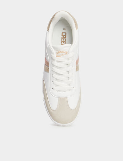 Tennis basses à lacets blanc femme