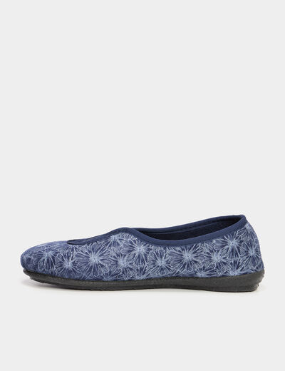 Chaussons ballerines bleu femme