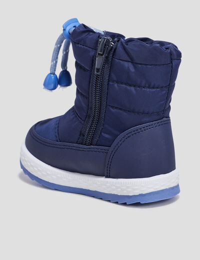 Bottes de neige cordon de resserrage bleu marine bébé garçon
