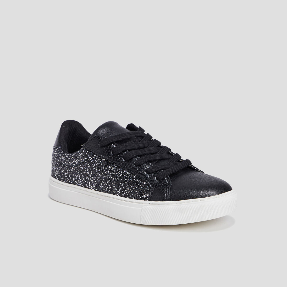 Tennis pailletées à lacets Mosquitos noir femme
