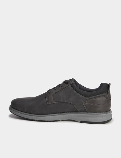 Derbies &agrave; lacets effet similicuir gris homme
