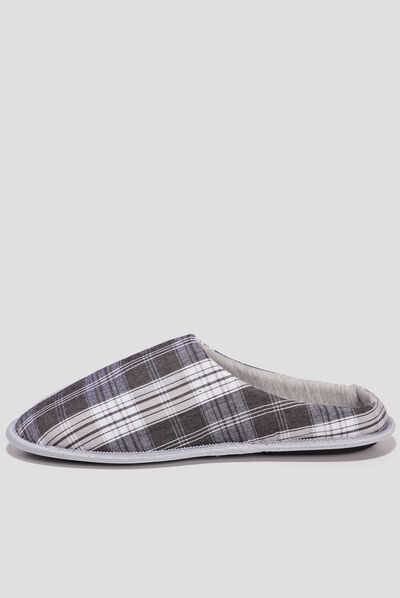 Chaussons mules gris homme