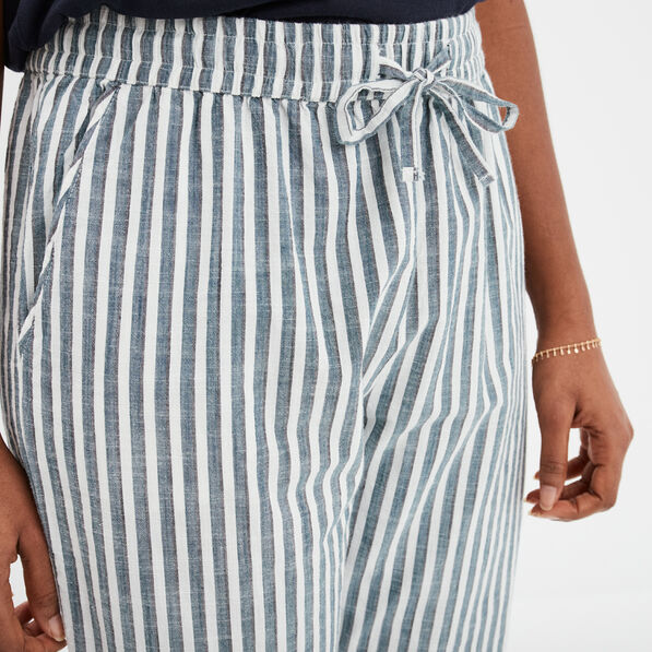 Pantalon droit 7/8ème coton bleu femme