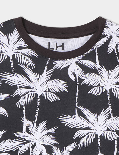 T-shirt manches courtes coton noir garçon