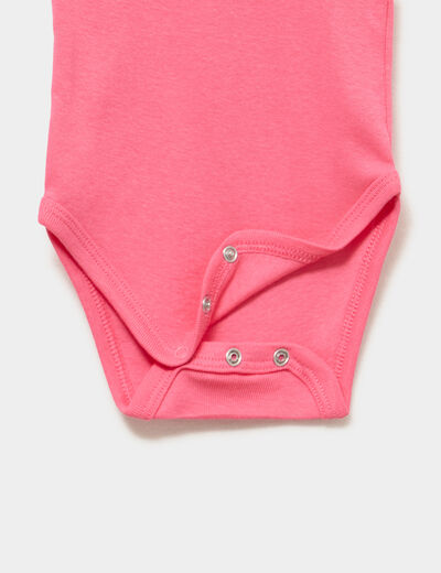 Lot 3 bodies US coton manches courtes rose clair b&eacute;b&eacute;