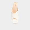 Mules &agrave; talons brides crois&eacute;es blanc femme