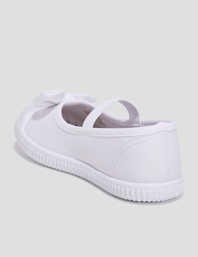 Babies en toile avec noeuds blanc fille