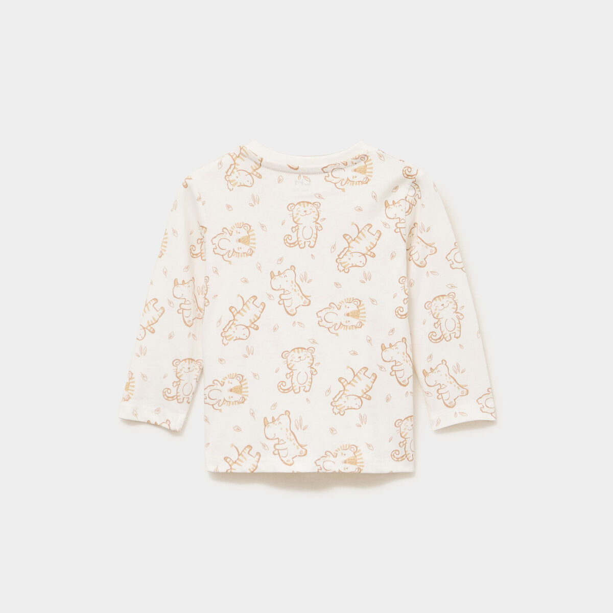 T-shirt manches longues coton beige b&eacute;b&eacute; gar&ccedil;on