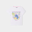 T-shirt col rond manches courtes Stitch blanc fille