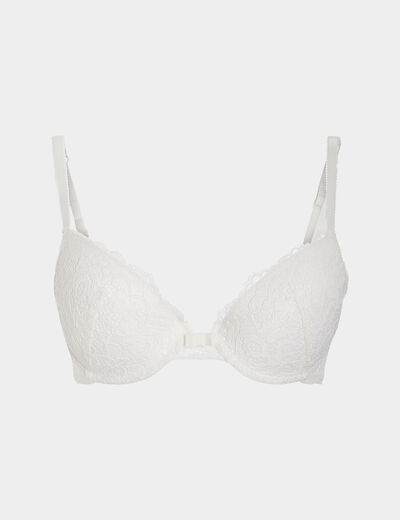 Soutien-gorge en dentelle ampliforme ecru femme
