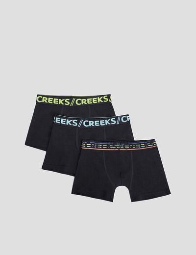 Lot 3 boxers Creeks noir garçon