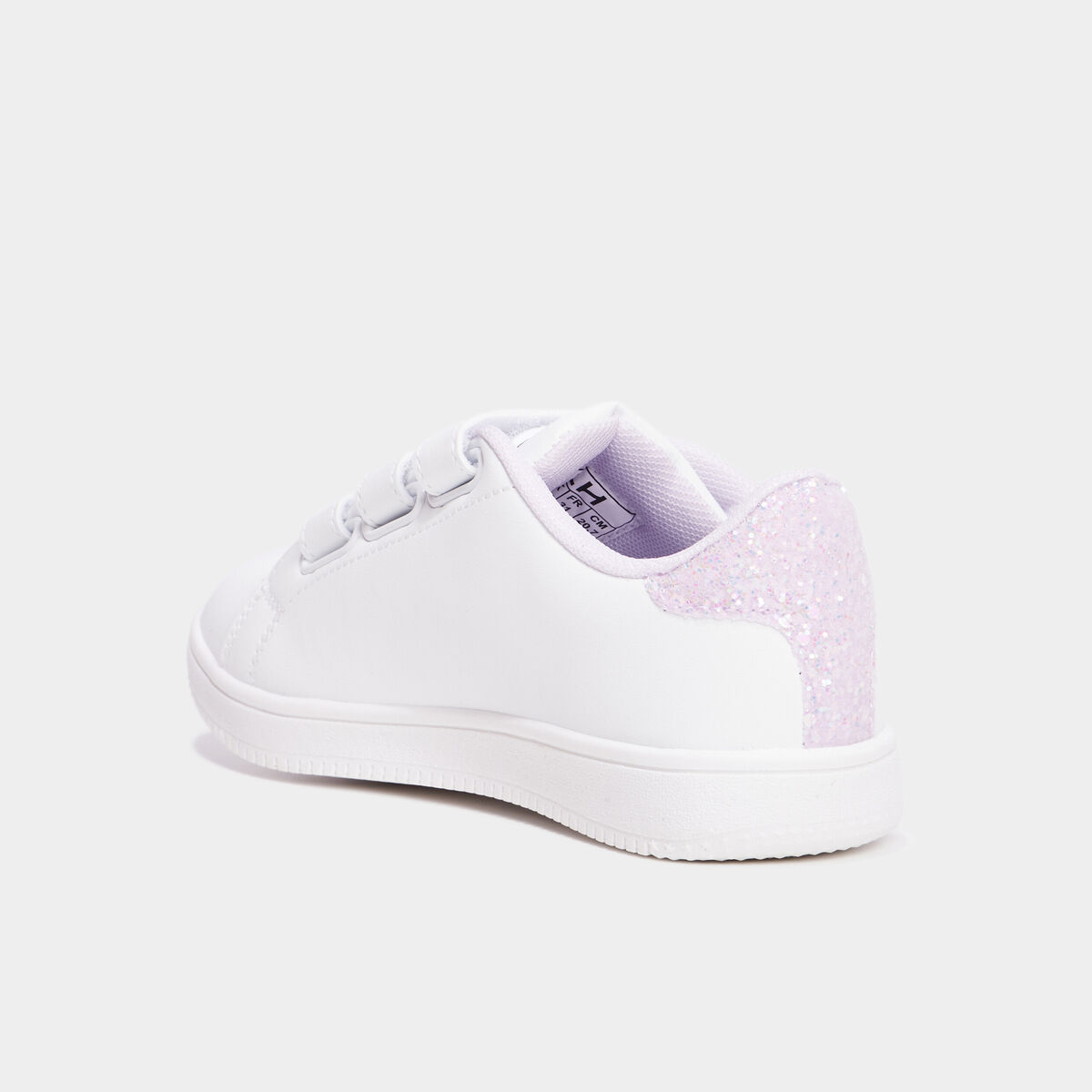 Tennis basses à scratchs blanc fille