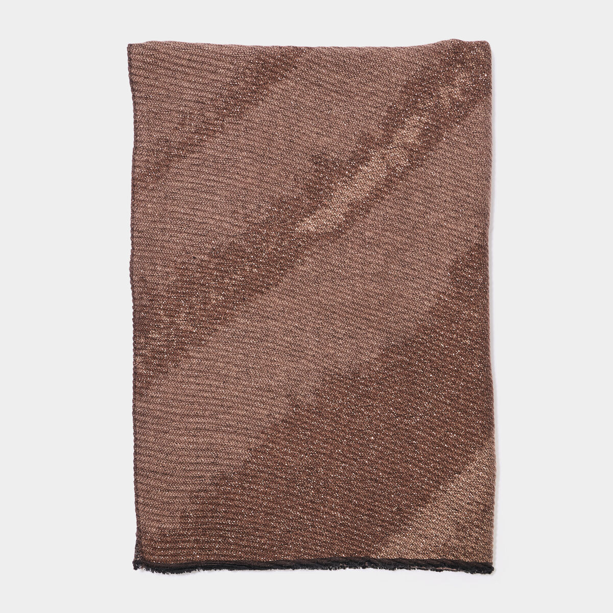 &Eacute;charpe fils m&eacute;tallis&eacute;s marron fonc&eacute; femme