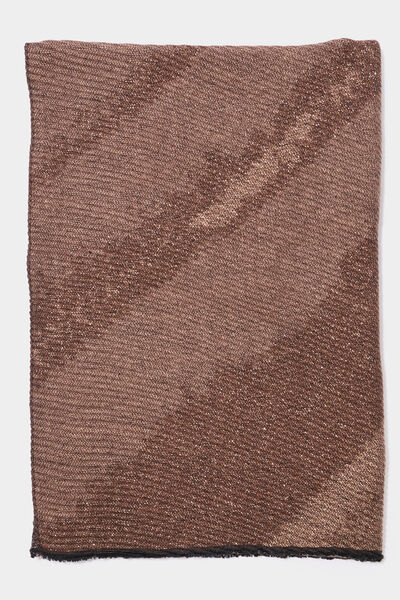 &Eacute;charpe fils m&eacute;tallis&eacute;s marron fonc&eacute; femme