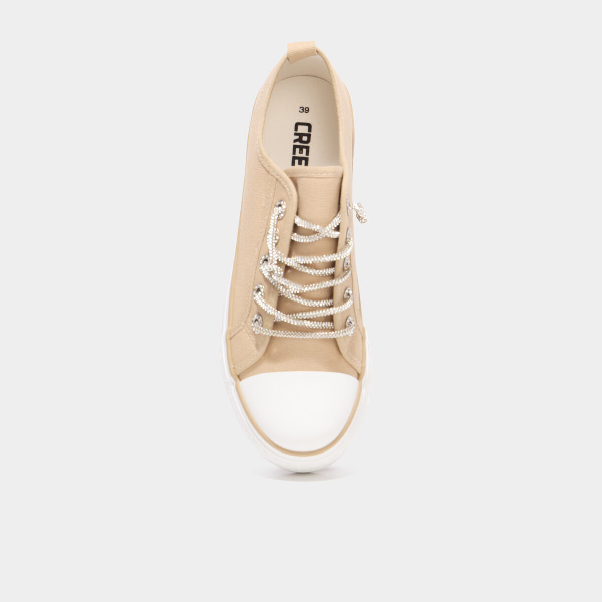 Tennis en toile &agrave; plateforme sable femme
