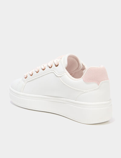 Baskets basses semelles &eacute;paisses blanc femme