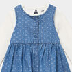 Ensemble 3 pi&egrave;ces robe t-shirt collants denim stone b&eacute;b&eacute; fille