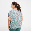 T-shirt col en V manches courtes bleu gris femme grande taille