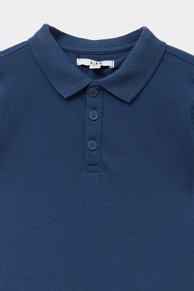 Polo manches courtes &agrave; d&eacute;tail brod&eacute; bleu marine gar&ccedil;on