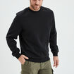 Sweat molleton col rond noir homme