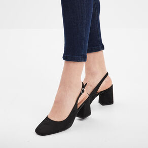escarpins slingback suedine noir femme Escarpins slingback suédine noir femme