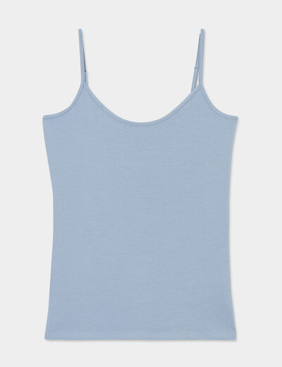 Débardeur coton bretelles réglables gris femme