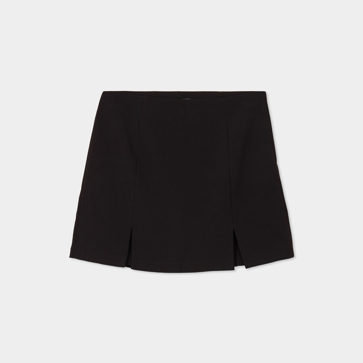 Jupe-short courte droite zipp&eacute;e noir femme