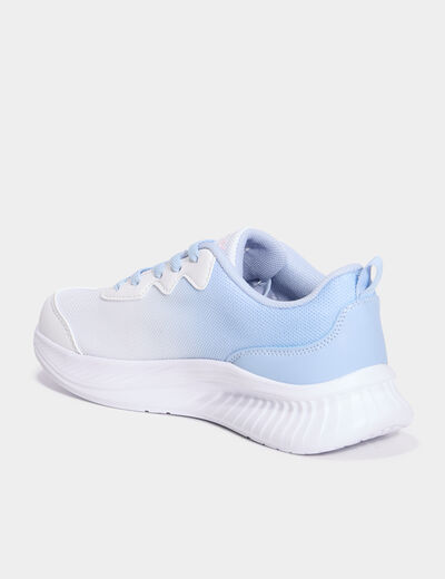 Baskets running &agrave; lacets blanc fille