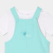 Ensemble 2 pièces avec salopette coton bleu turquoise bébé garçon