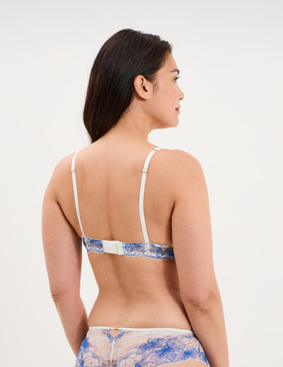 Soutien-gorge maxi push-up dentelle bleu clair femme