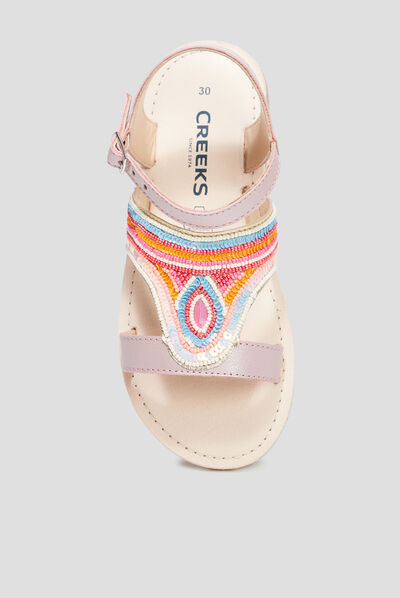 Sandales avec perles Creeks rose fille