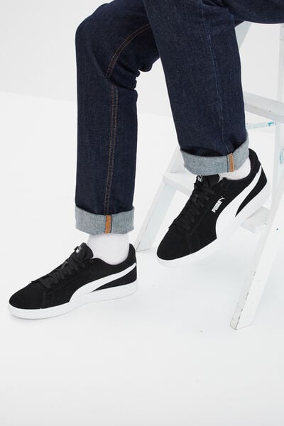 Baskets cuir su&eacute;dine Puma Smash V3 noir homme