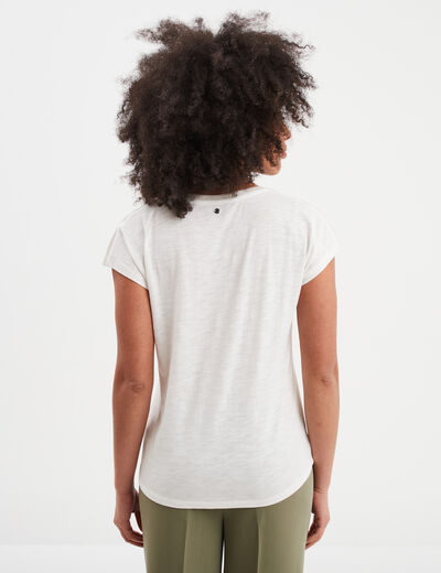 T-shirt manches courtes 1 poche Liberto blanc femme